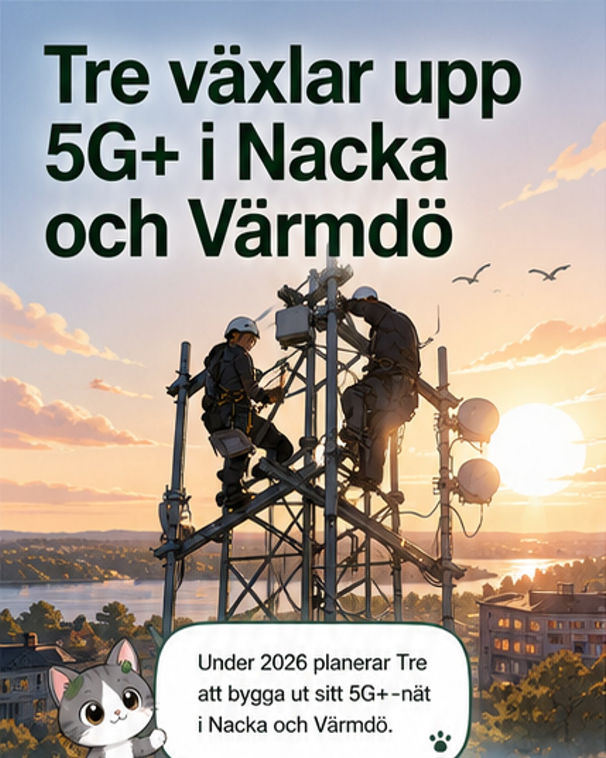 Tre utökar 5G+ i Stockholmsområden