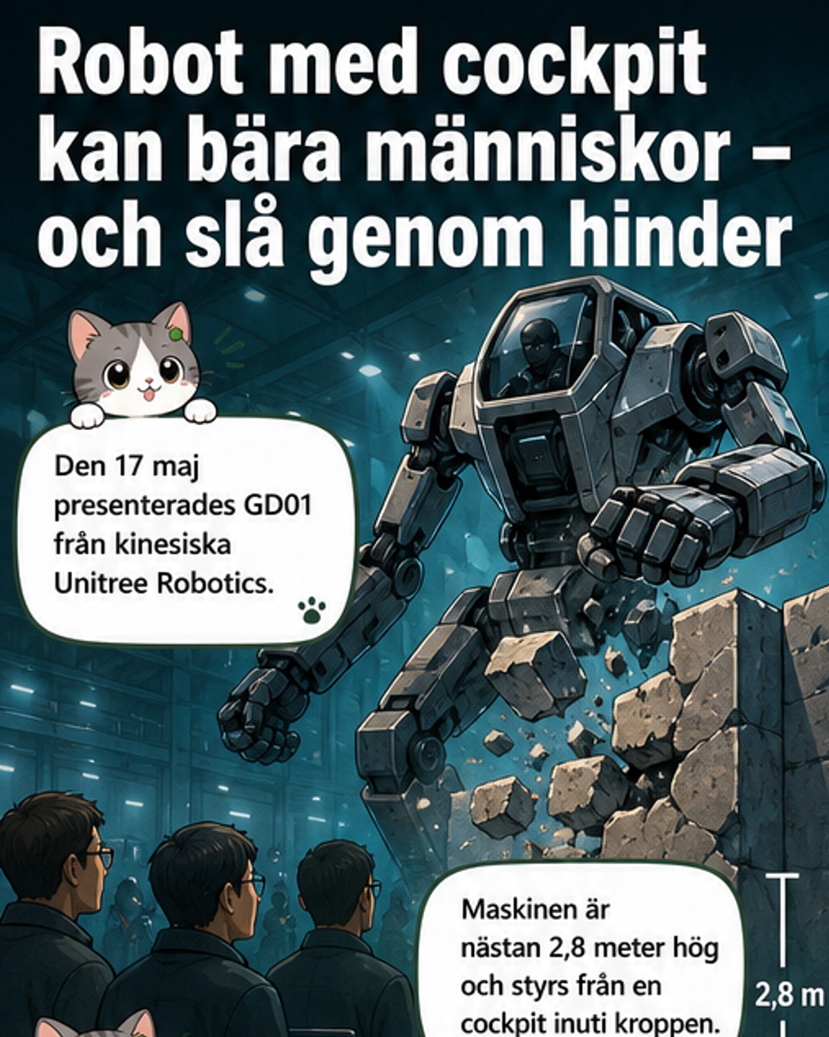 Kinesisk robot slår genom betong