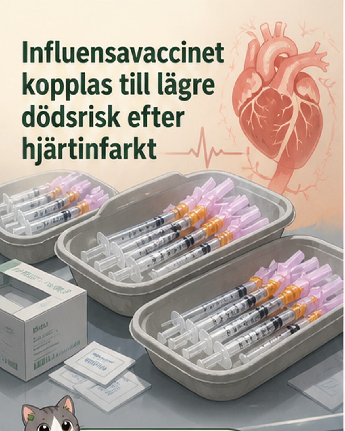 Influensavaccin minskar dödsrisk efter hjärtinfarkt