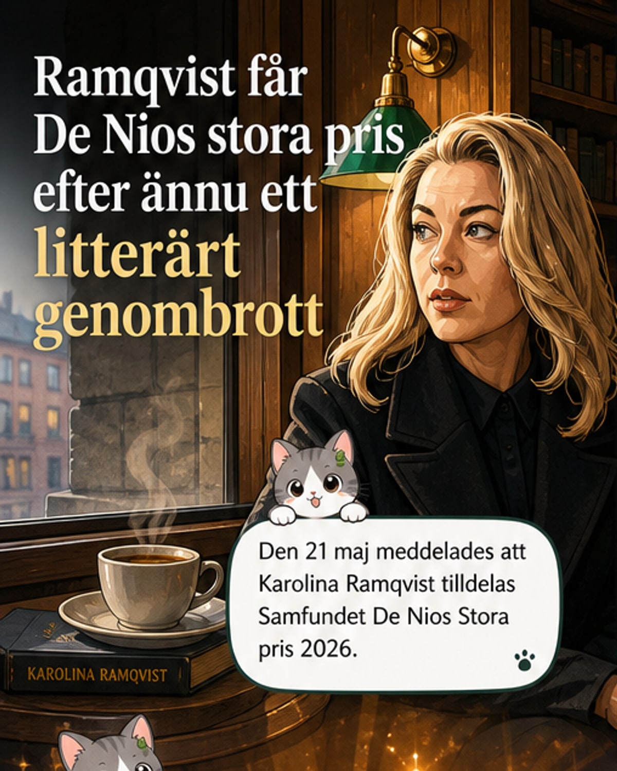 Karolina Ramqvist får De Nios stora pris