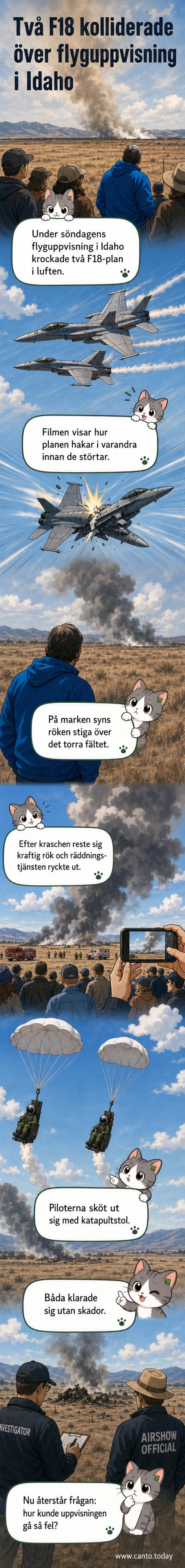 Rök stiger från kraschplatsen där två stridsflygplan har kolliderat och brutits sönder på marken.