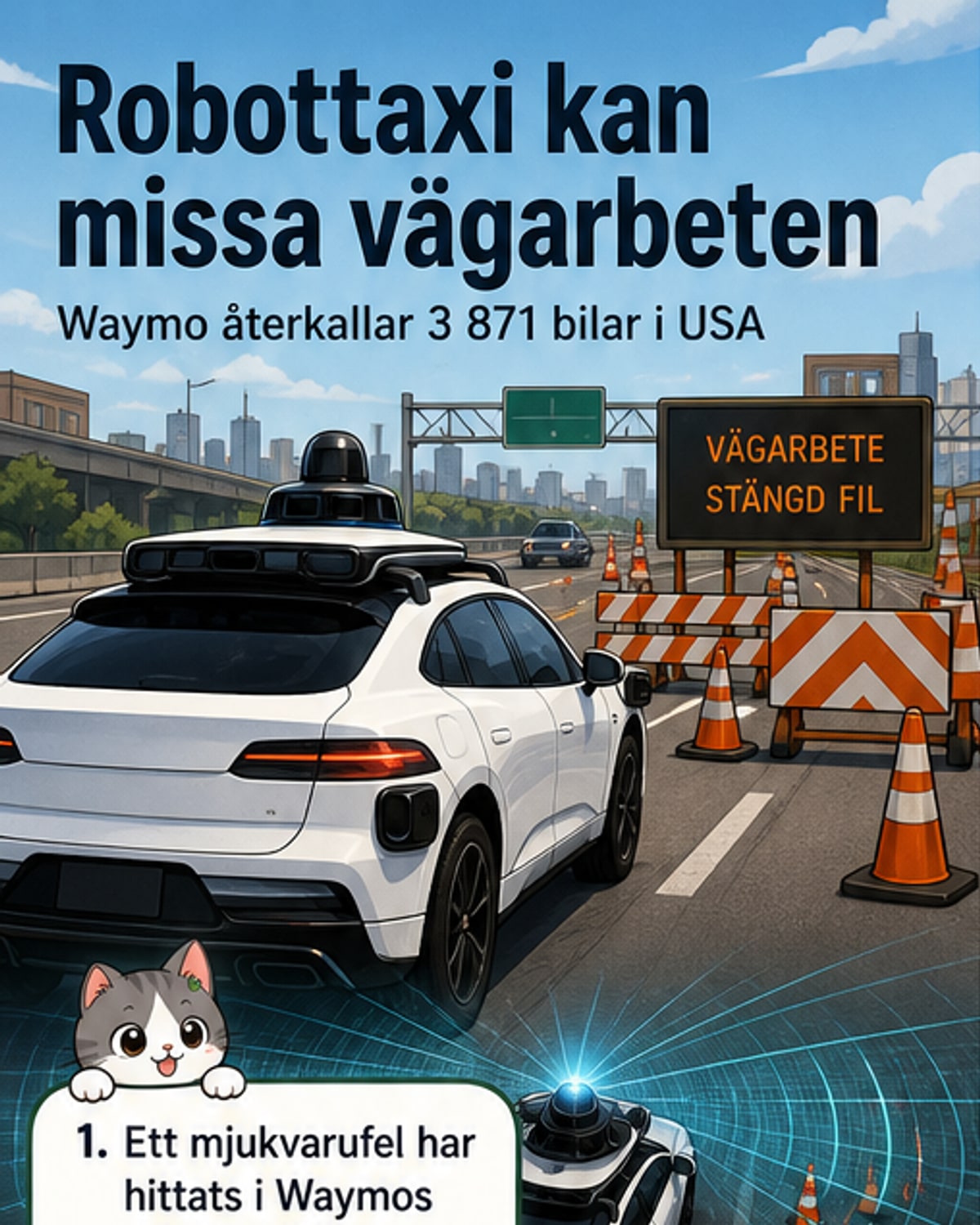 Waymo återkallar 3 800 självkörande bilar