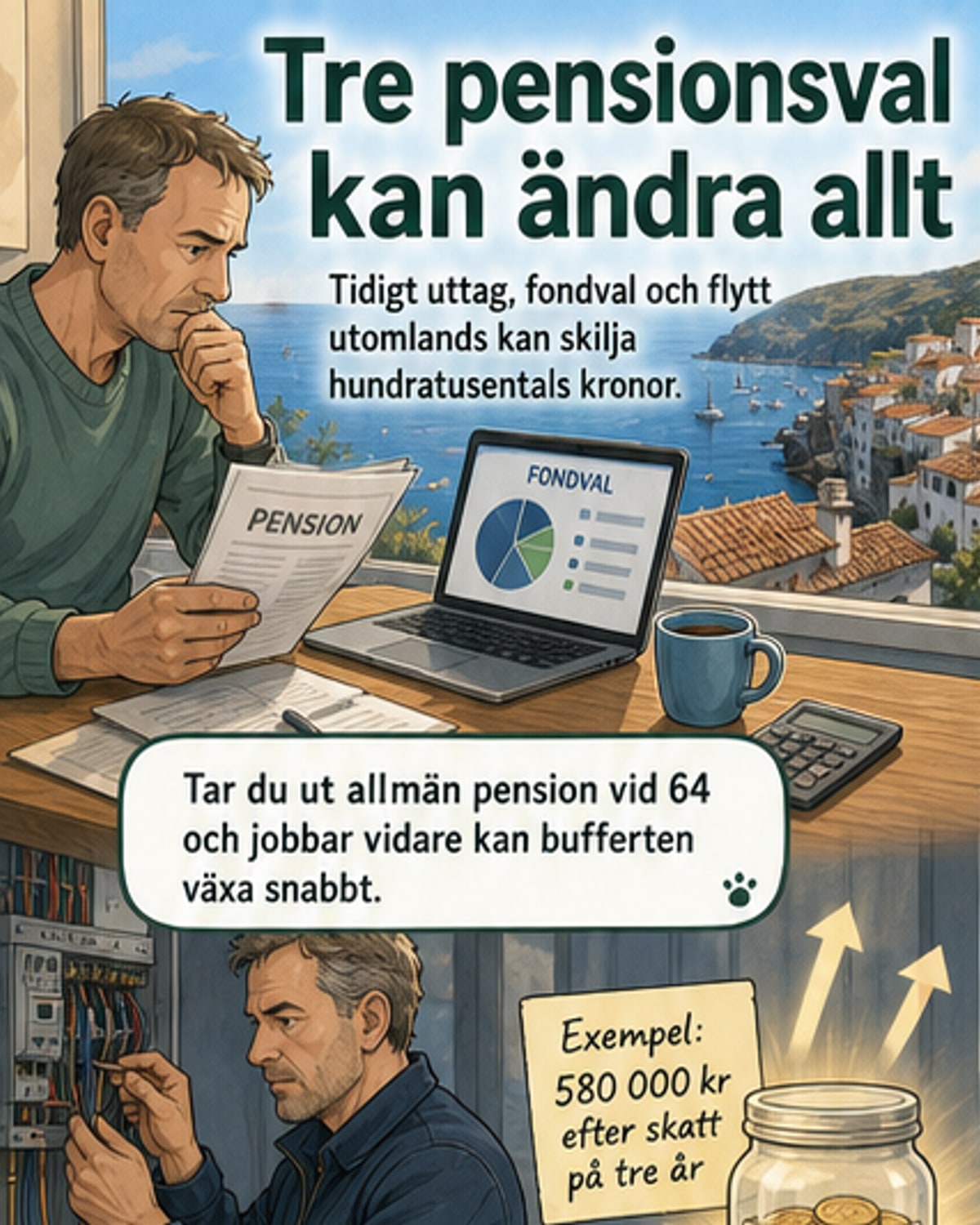 Pensionsval som skiljer miljoner