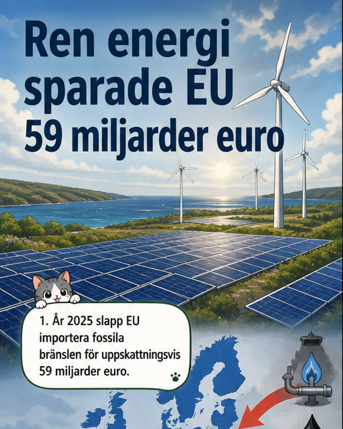 Förnybar energi sparade EU 59 miljarder euro