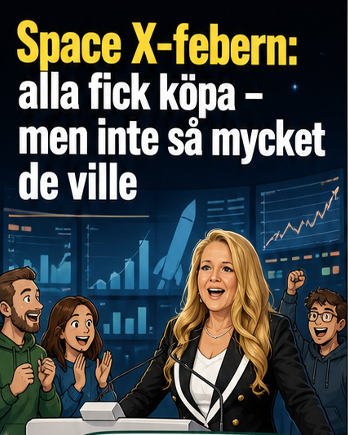 Space X-aktien steg 19 %