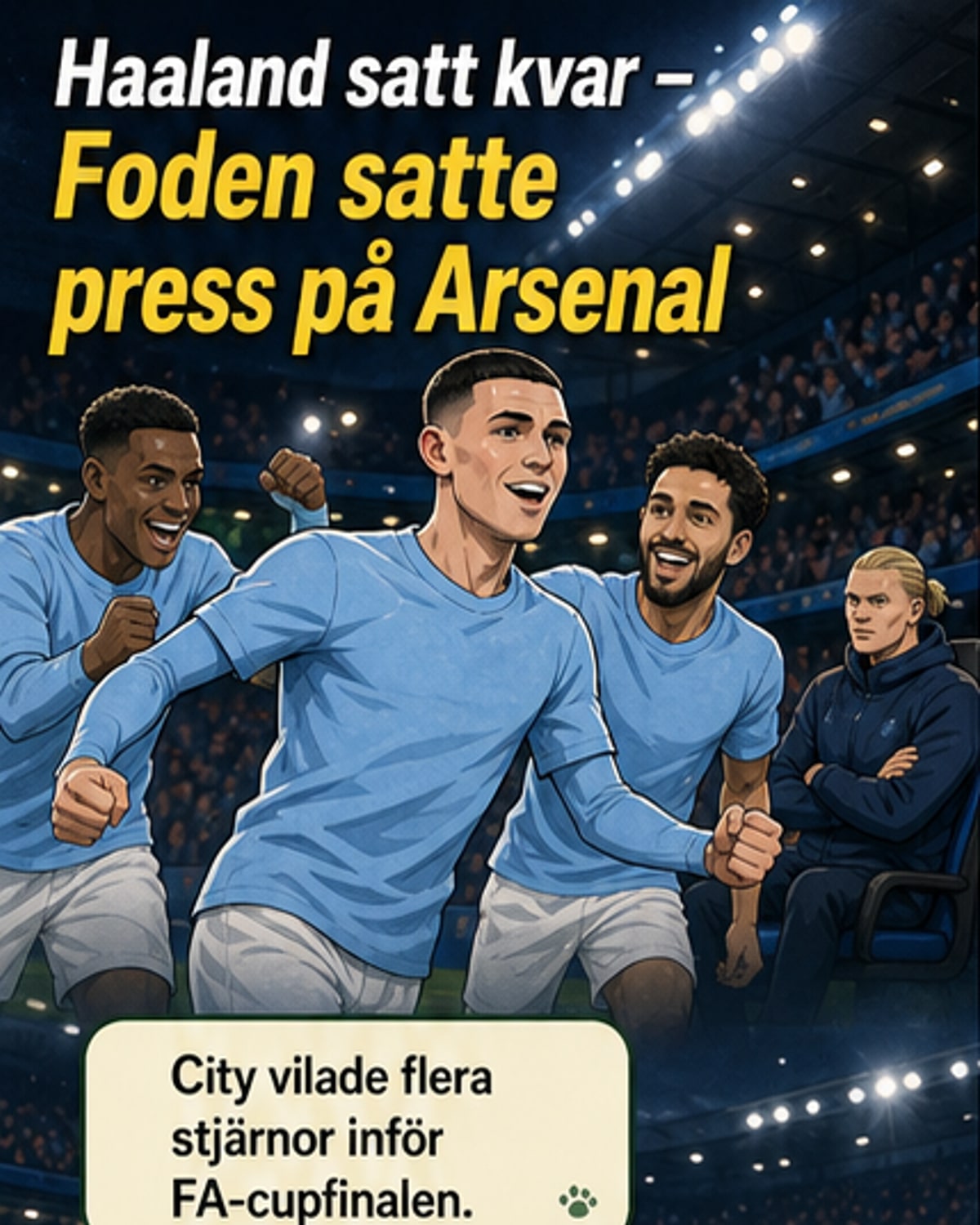 City vinner utan Haaland – pressar Arsenal