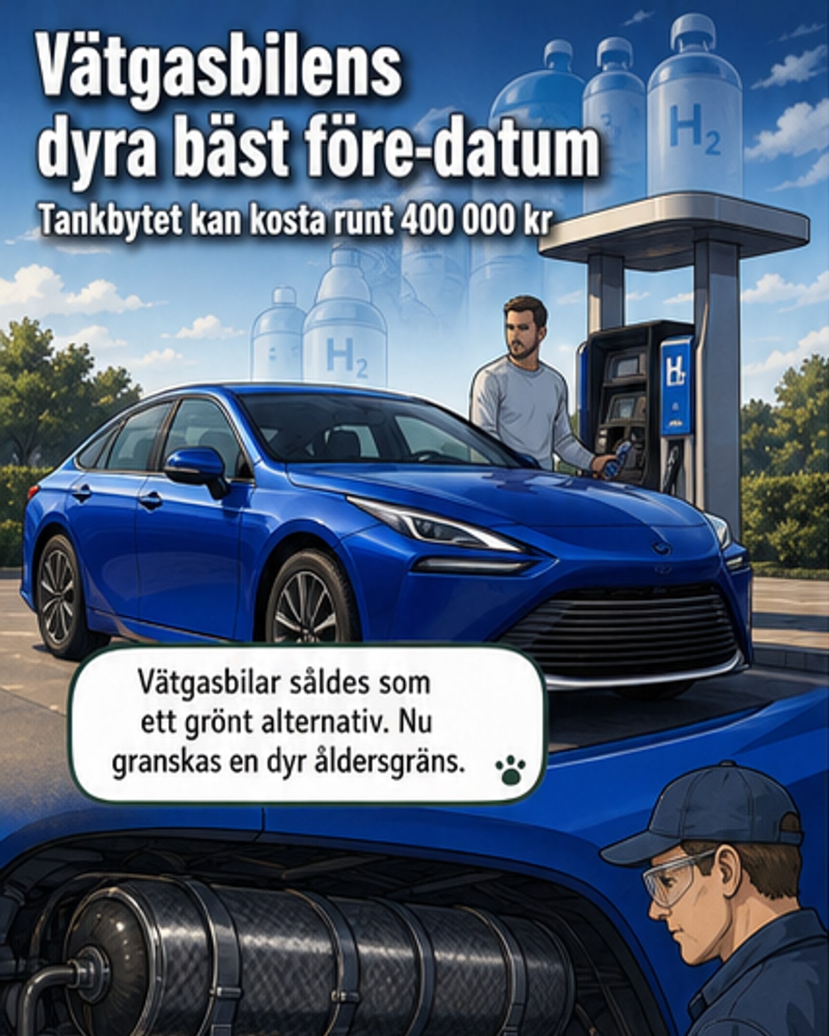 Vätgastankar måste bytas – kostar nära 400 000 kr