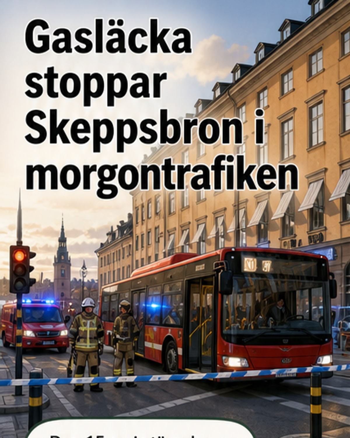Buss läckte gas – Skeppsbron avstängd