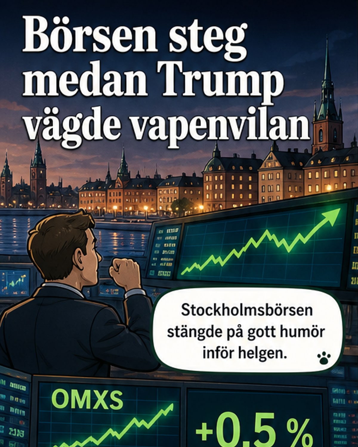 Börsen steg på hopp om vapenvila