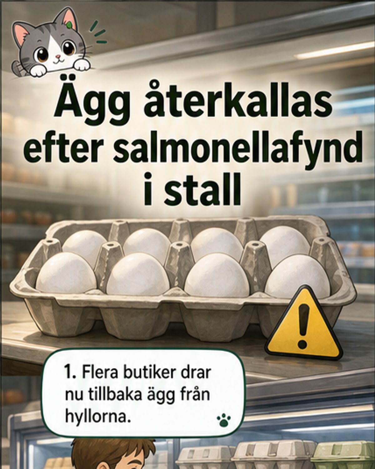 Axfood återkallar ägg – risk för salmonella