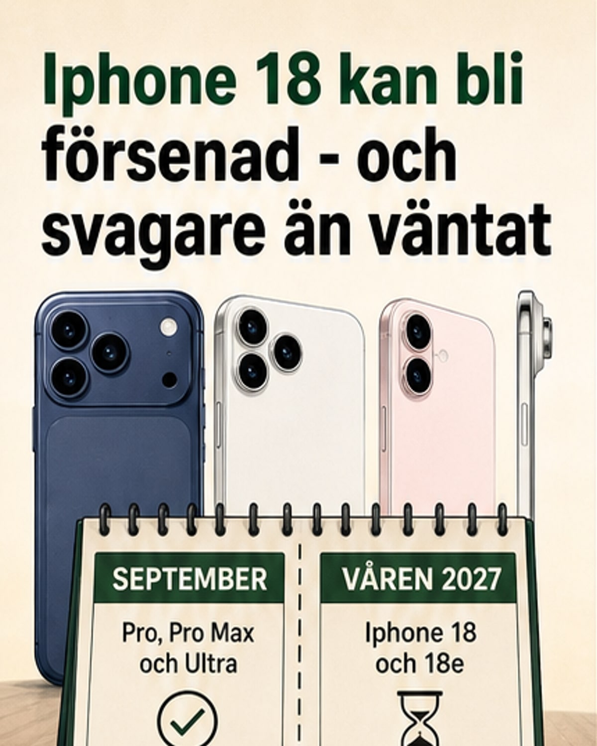 Apple ändrar planerna för iPhone 18