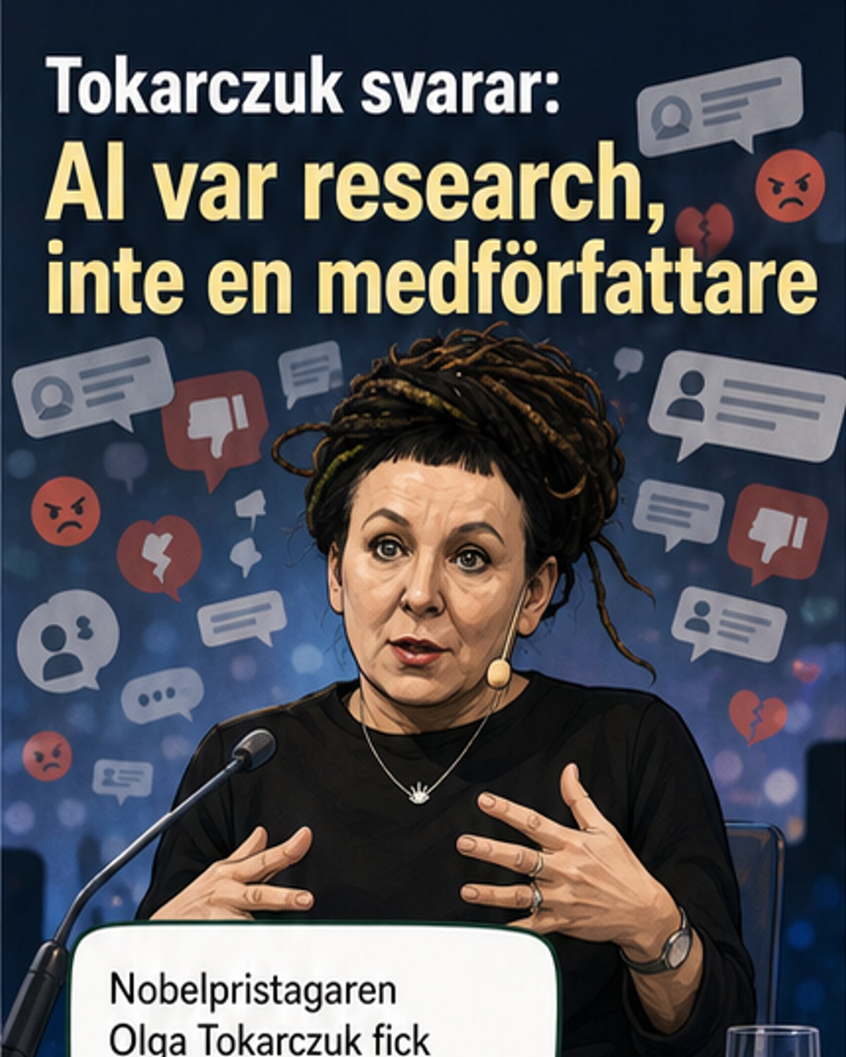 Tokarczuk svarar på AI-kritik