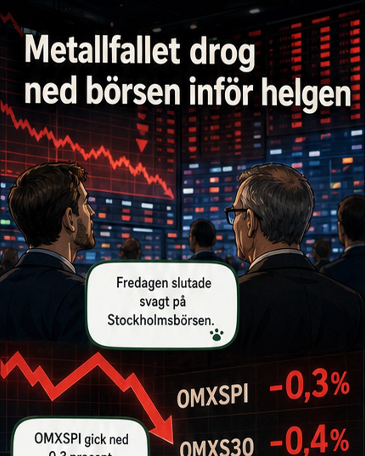 Stockholmsbörsen stängde rött