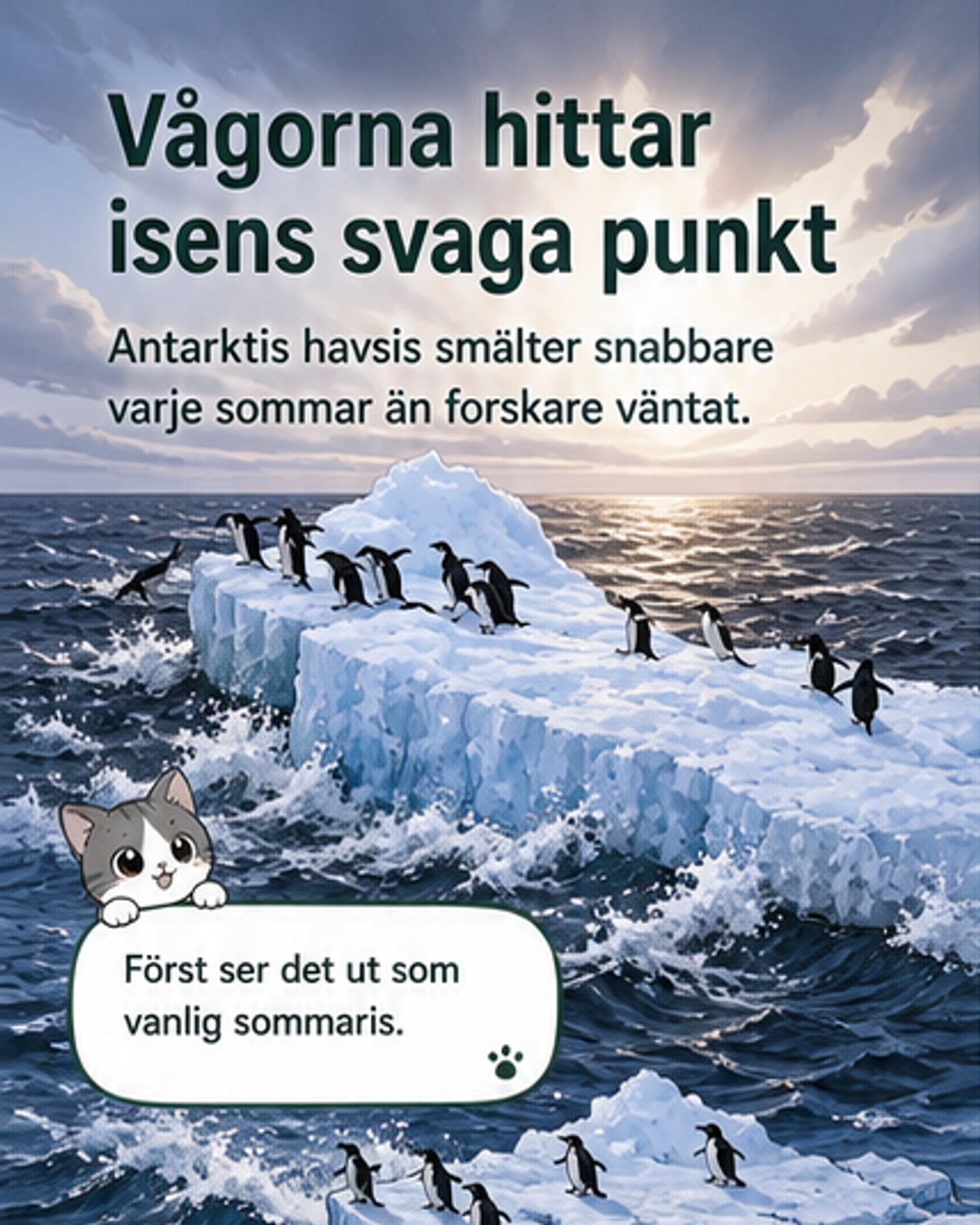 Isen på Antarktis smälter snabbare än väntat