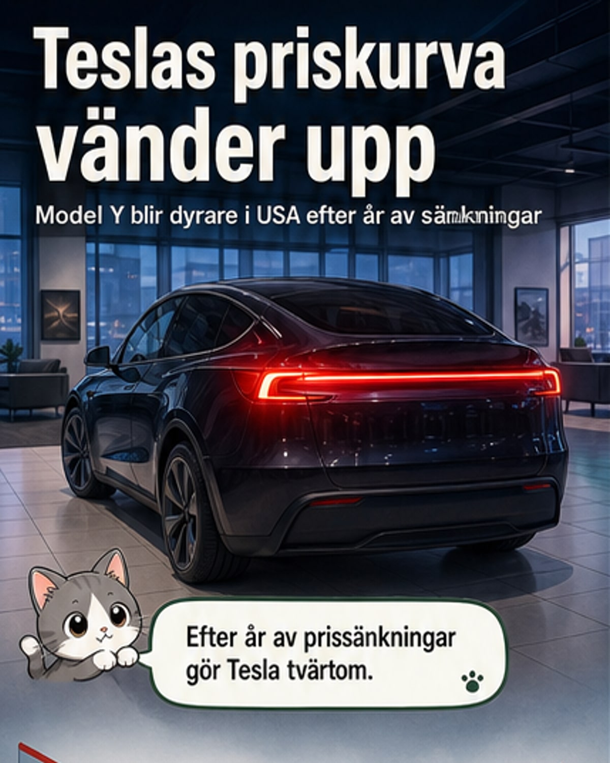Teslas första prishöjning på år