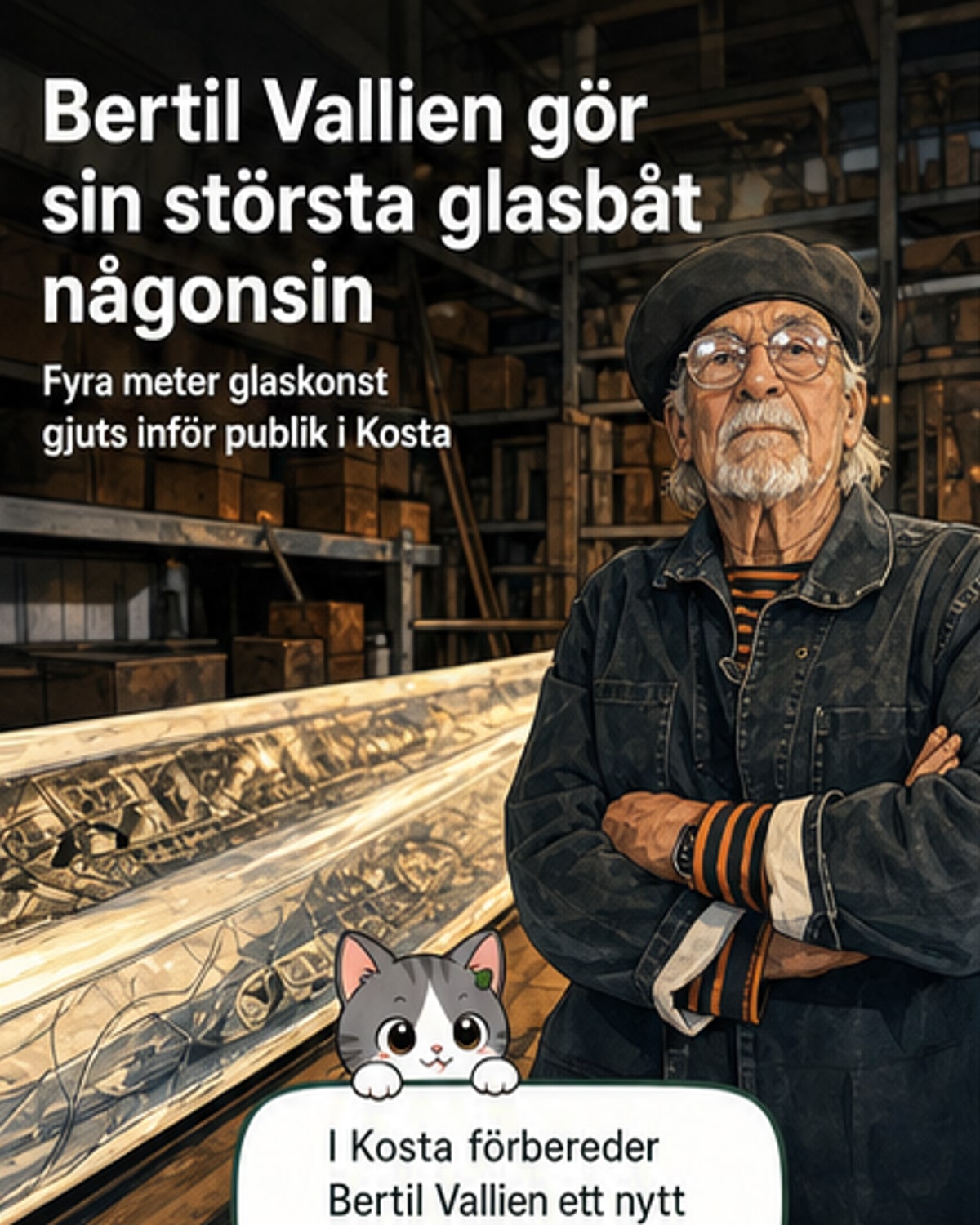 Bertil gjuter sin största båt