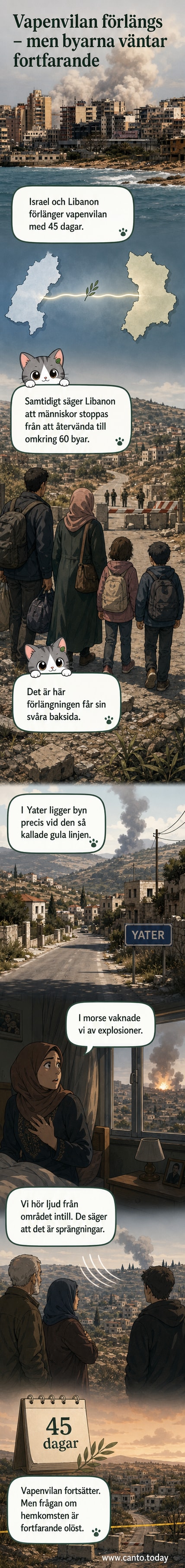 Rökmoln stiger över staden Tyre i södra Libanon efter ett israeliskt flyganfall, med skadade byggnader i förgrunden.