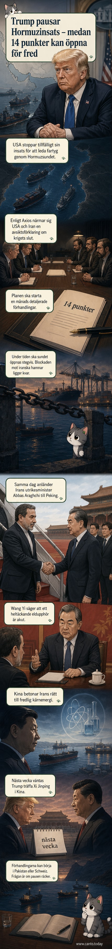 Utrikesministrarna Wang Yi och Abbas Araghchi möts i Peking, med allvarliga ansiktsuttryck, omkransade av flaggor från Kina och Iran.