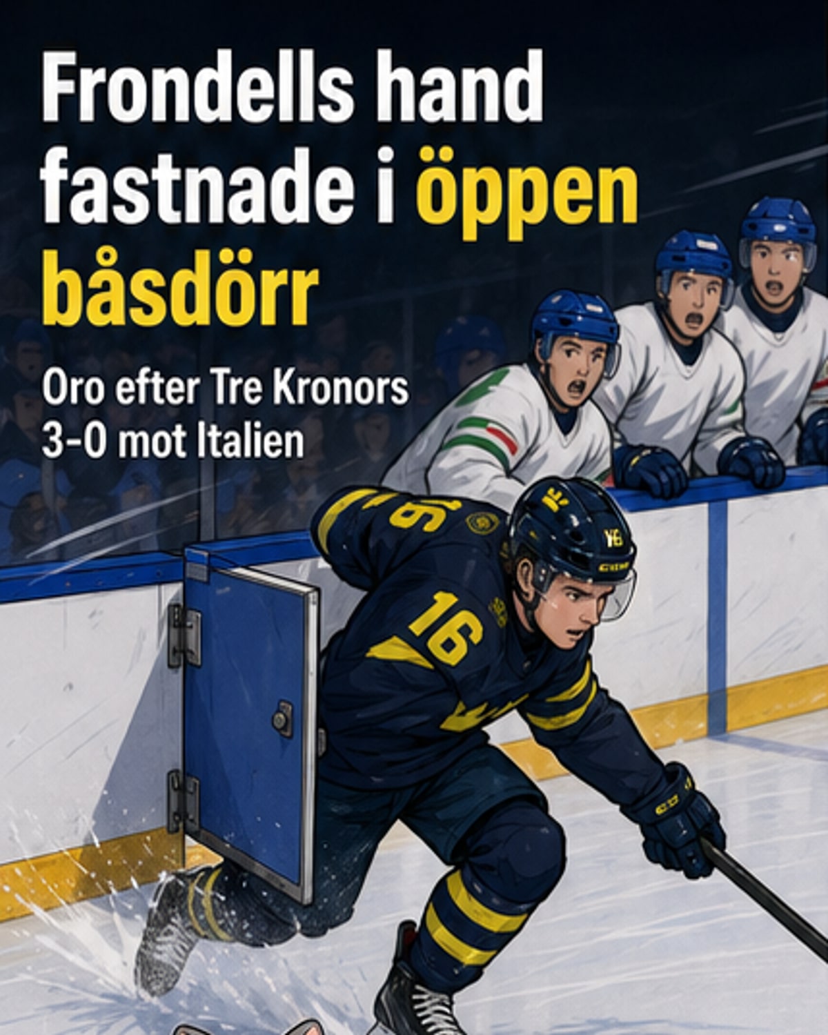 Supertalang fastnade i båsdörr