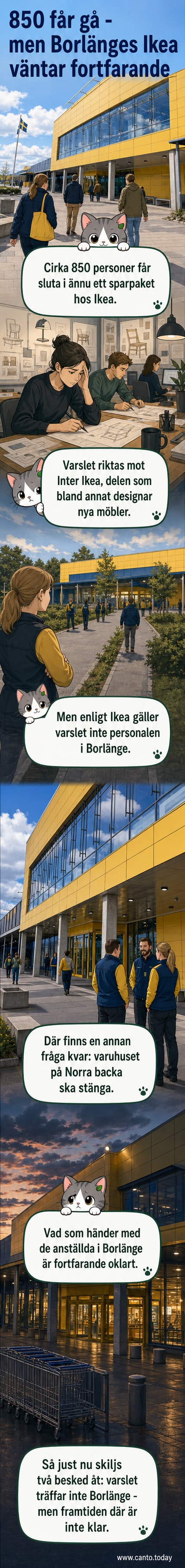 Ikea-butiken på Norra backa i Borlänge, tagen från gatunivå med stora blåa och gula fasader synliga.