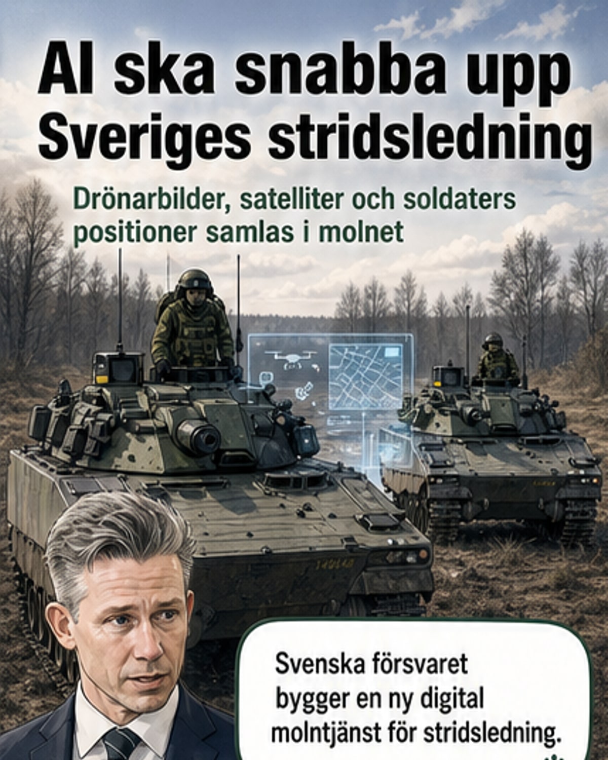 Sverige bygger AI-styrd stridsledning