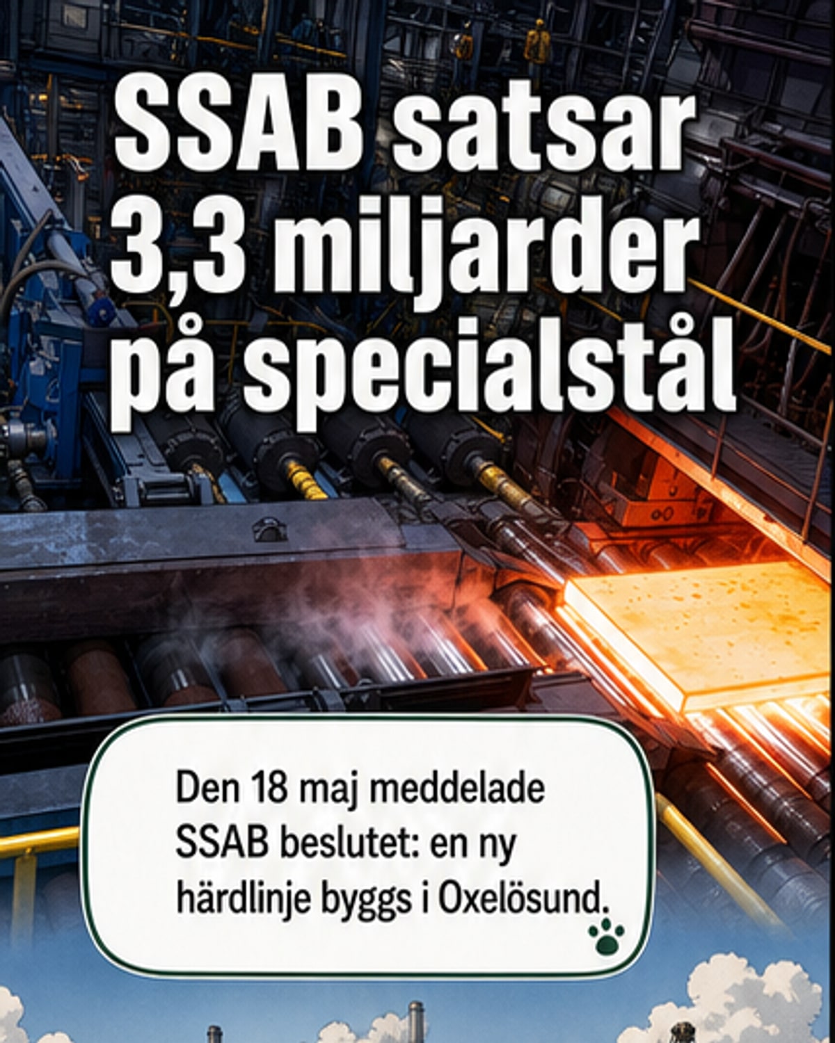 SSAB satsar 3,3 miljarder i specialstål