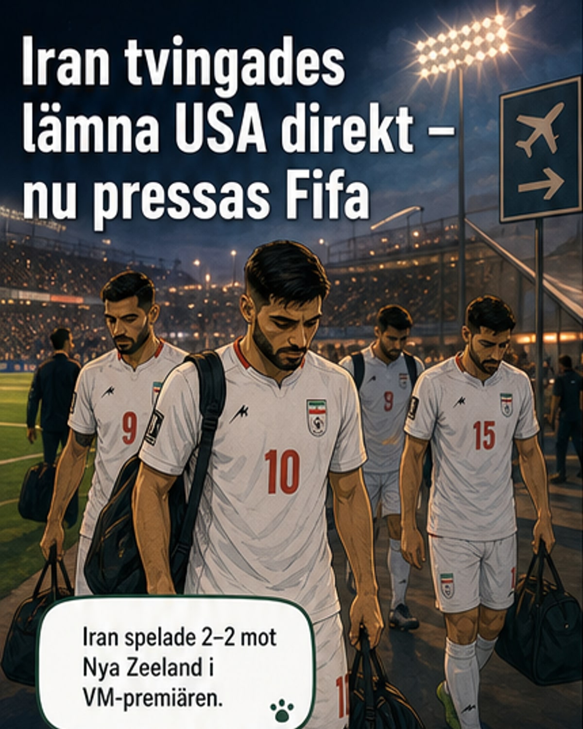 Iran tvingades lämna USA direkt efter match