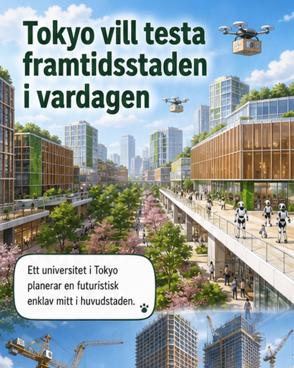 Tokyo bygger futuristisk tech-enklav