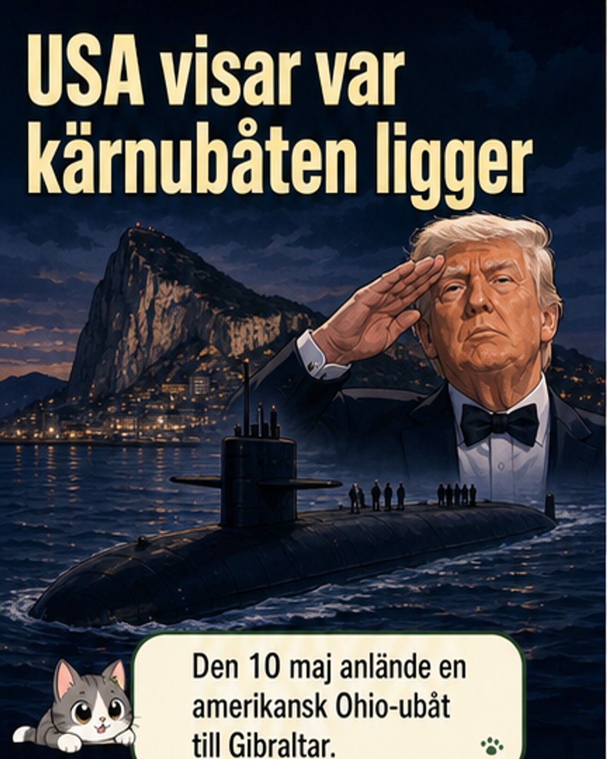 USA visar kärnvapenubåt i Gibraltar