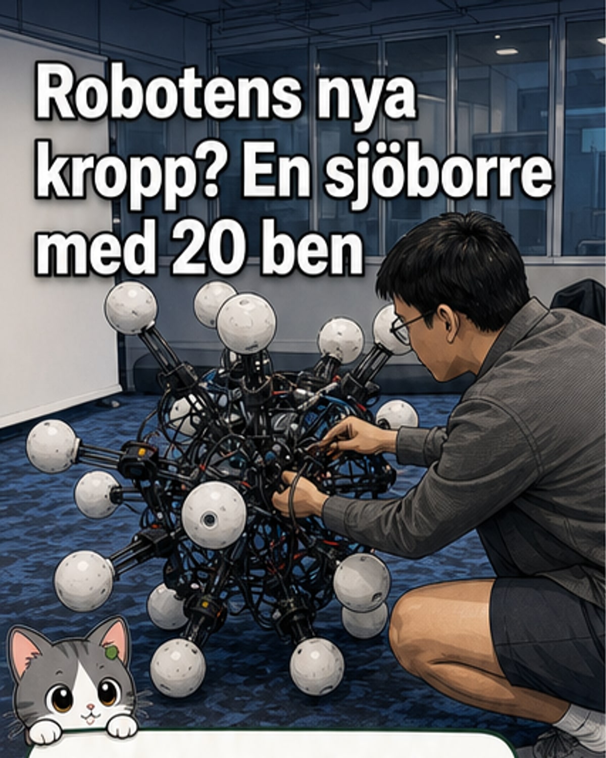 Sjöborreinspirerad robot med 20 ben