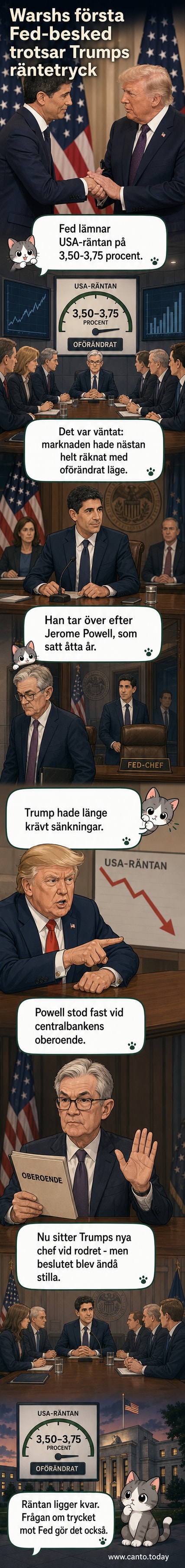 Federal Reserve nychef Kevin Warsh står bredvid USA:s president Donald Trump, båda klädda i kostym, under ett offentligt tillfälle.