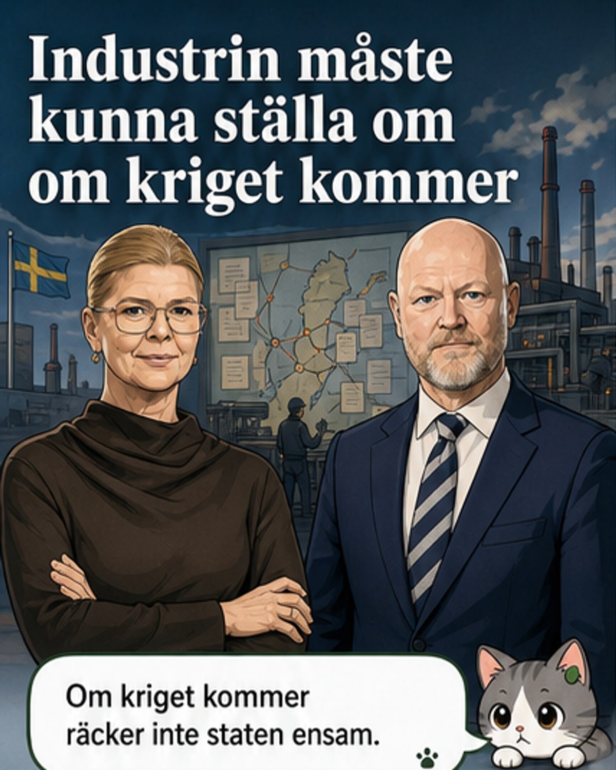 Sveriges industri måste omställa för krig