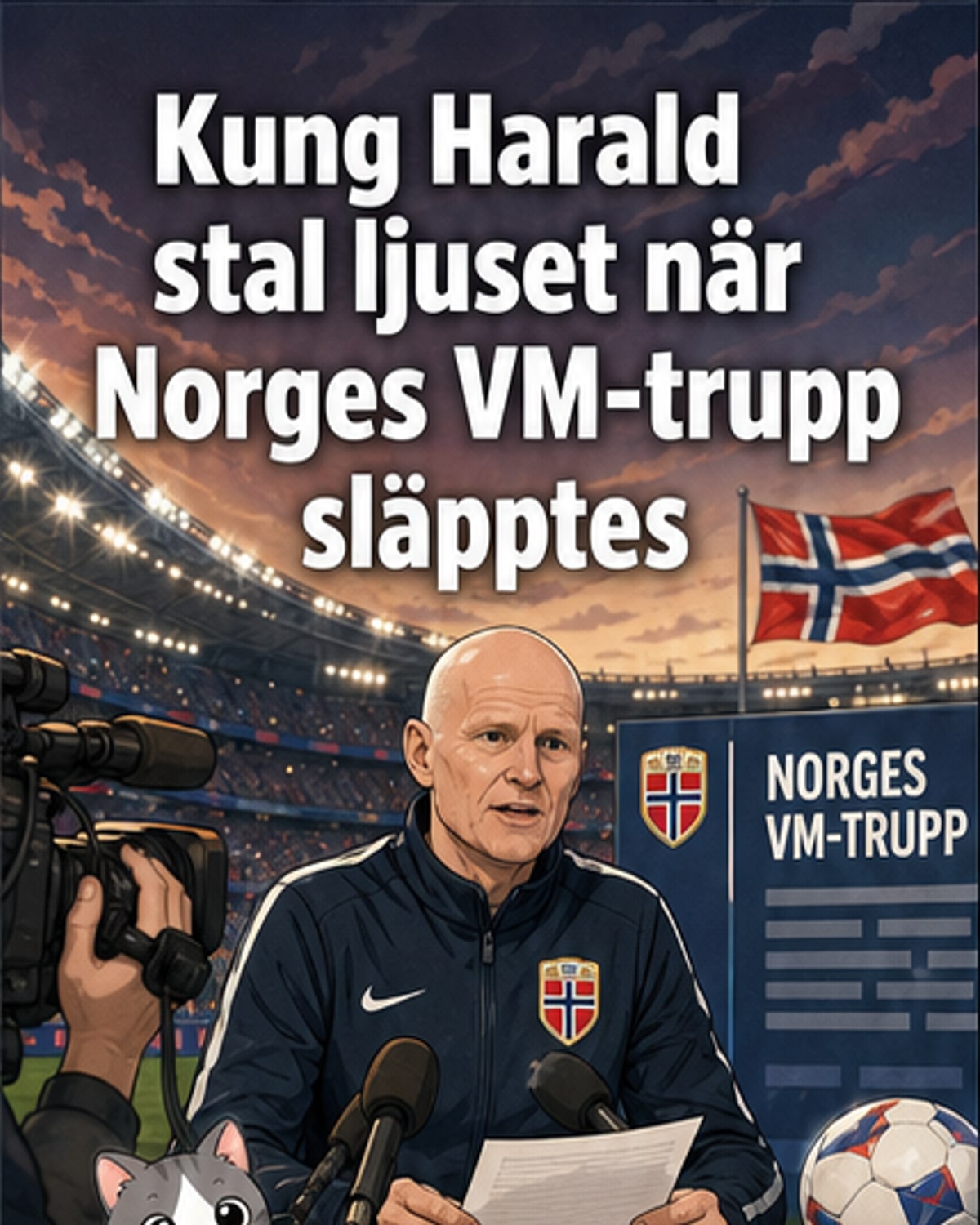 Kung Harald i VM-hälsning till Norge