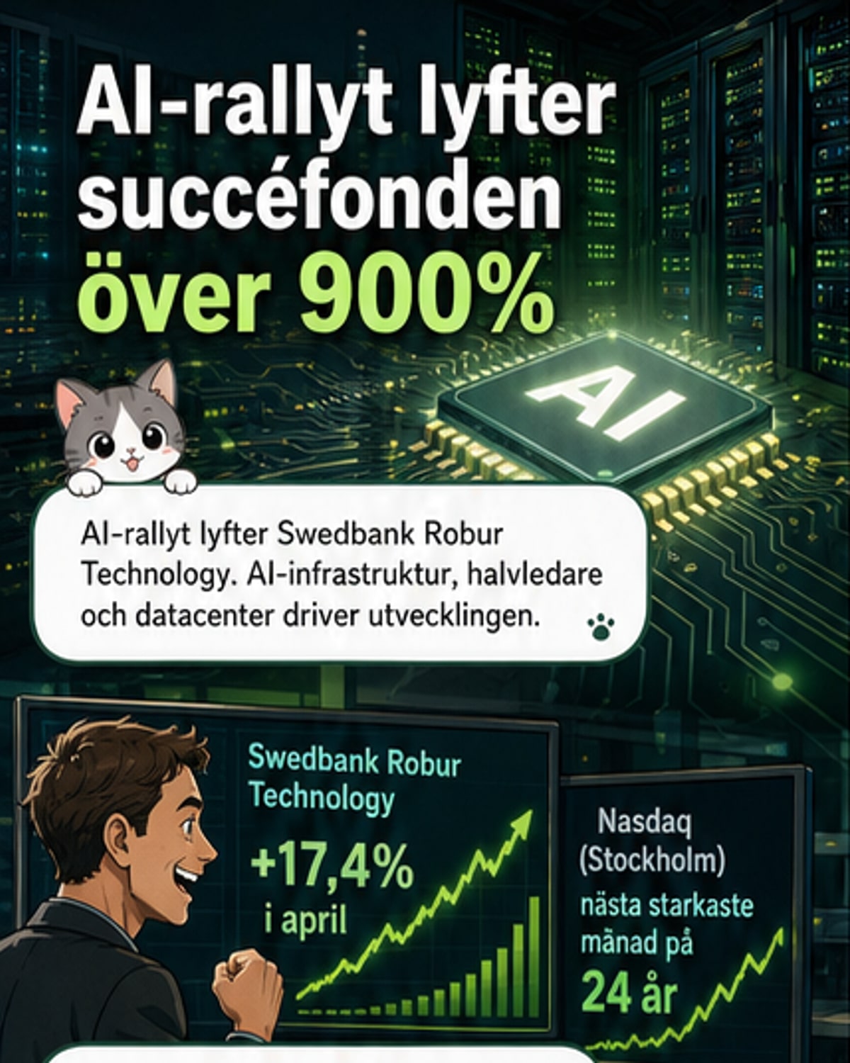 AI-boomen driver fond – upp 900% på 10 år