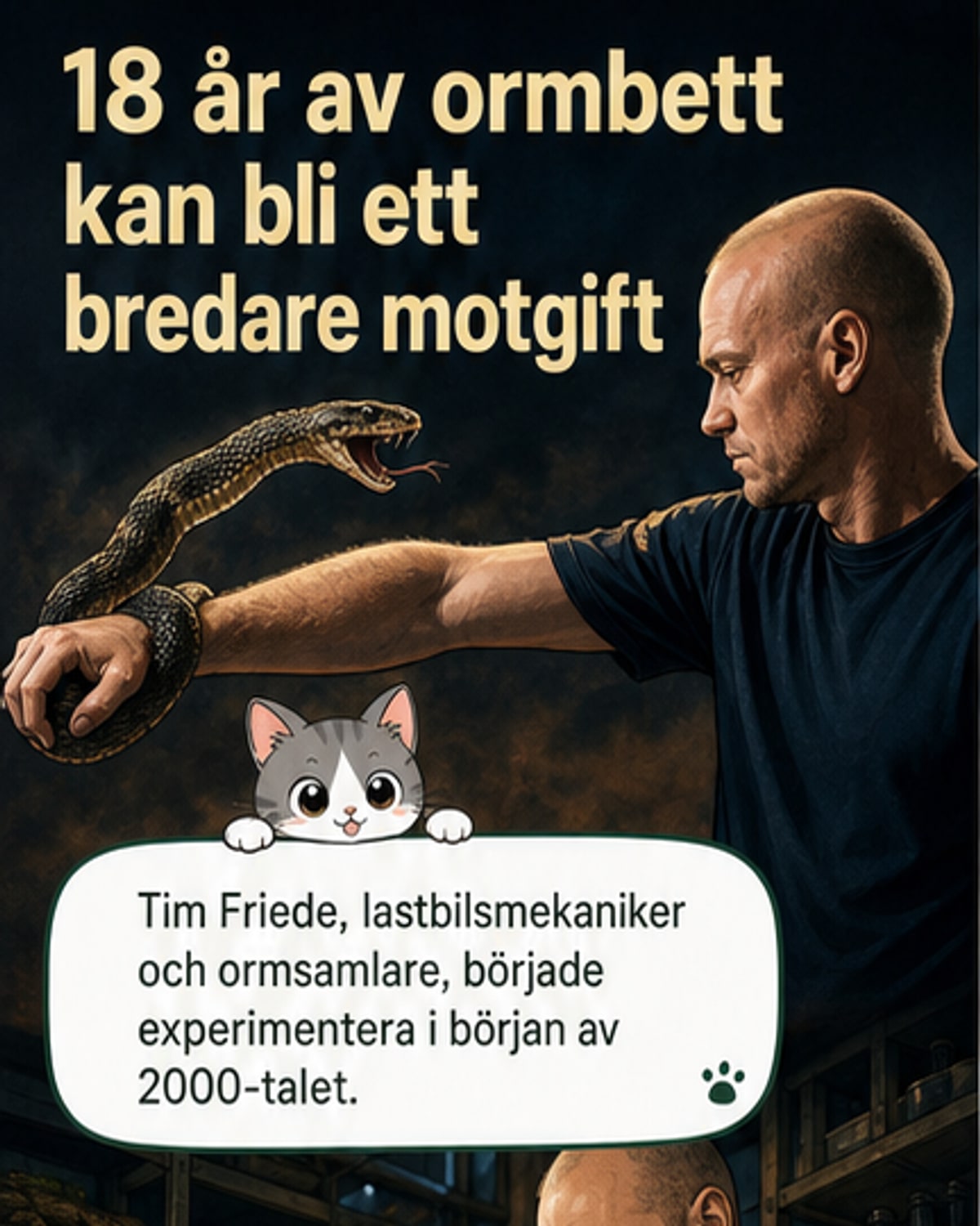 Man biten av ormar i 18 år hjälper motgiftsforskning
