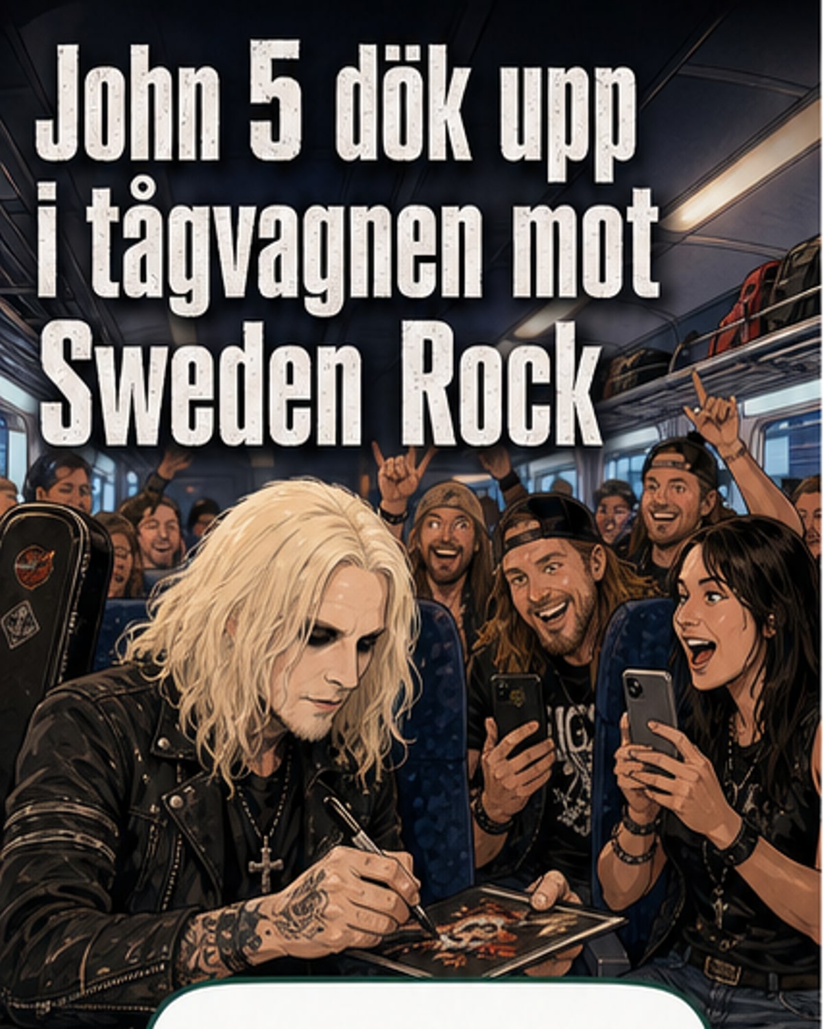 Mötley Crüe-gitarrist på tåget till festival