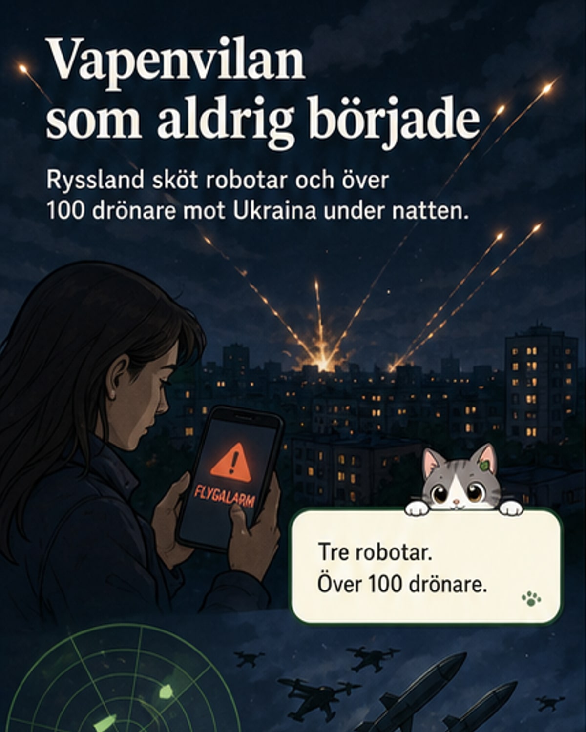 Ingen vapenvila – nya attacker i natt
