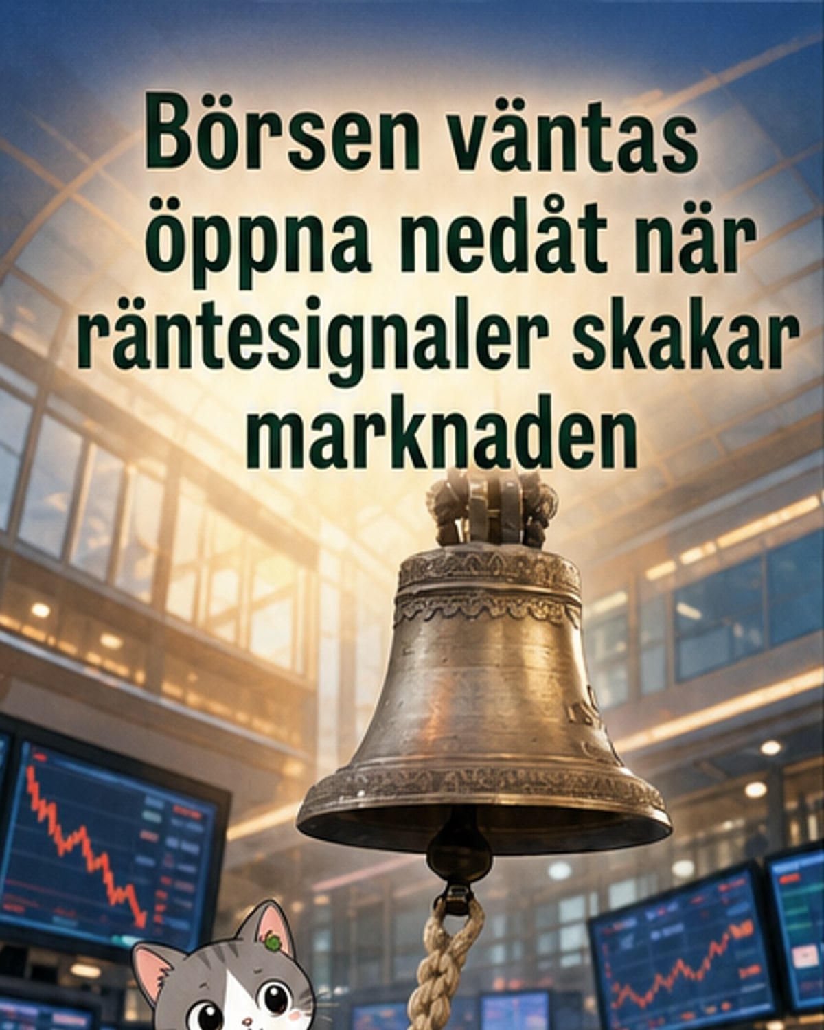 Börsnedgång väntas i Stockholm