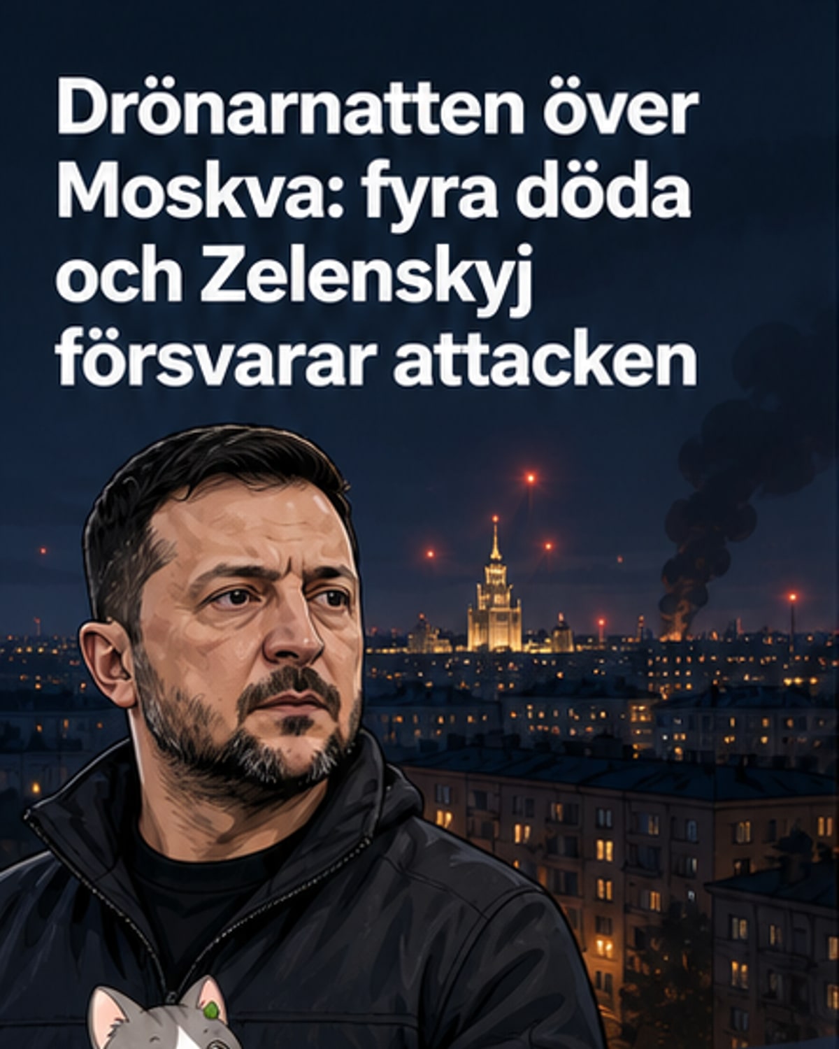 Storskalig drönarattack mot Moskva
