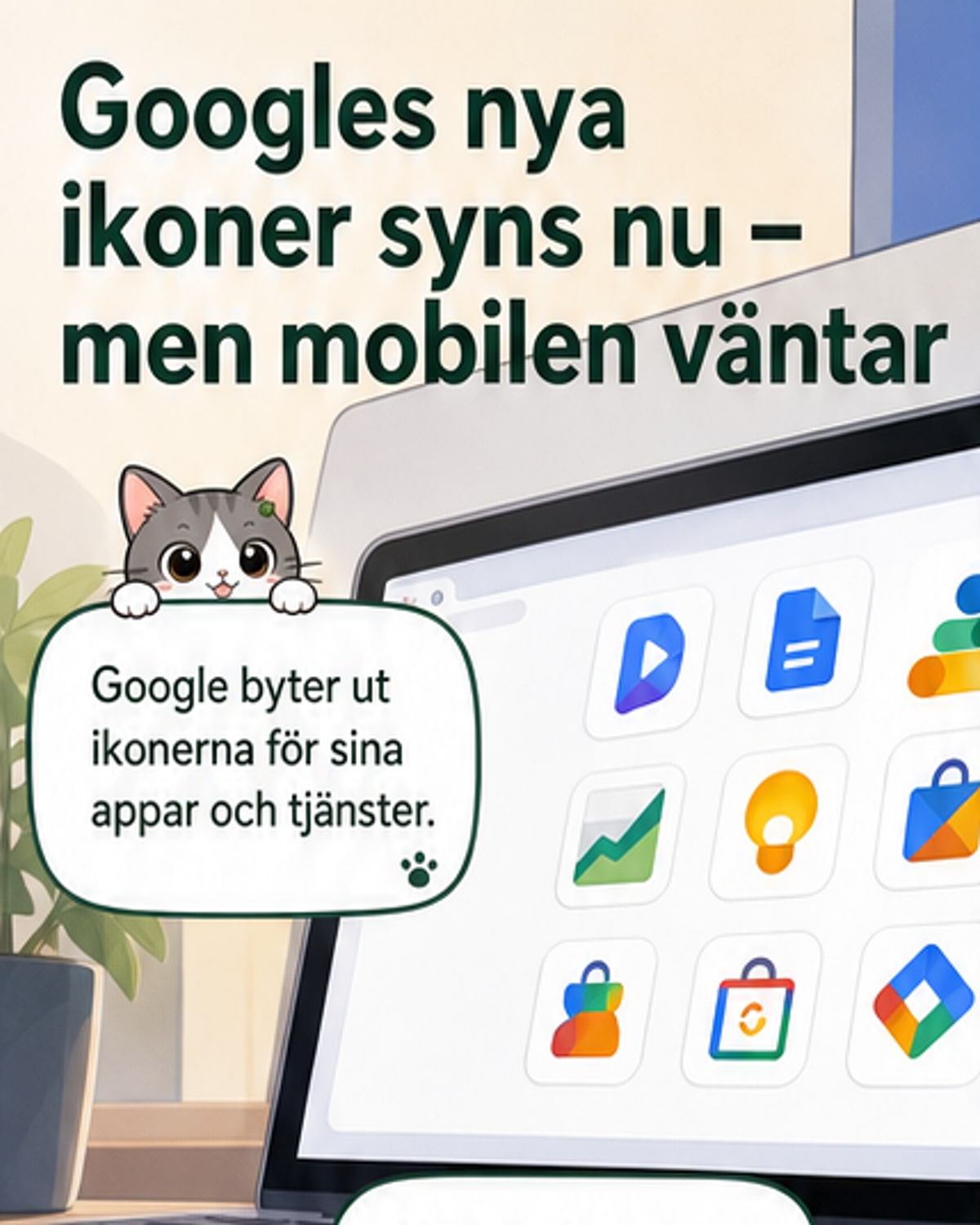 Googles nya ikoner syns nu på webben