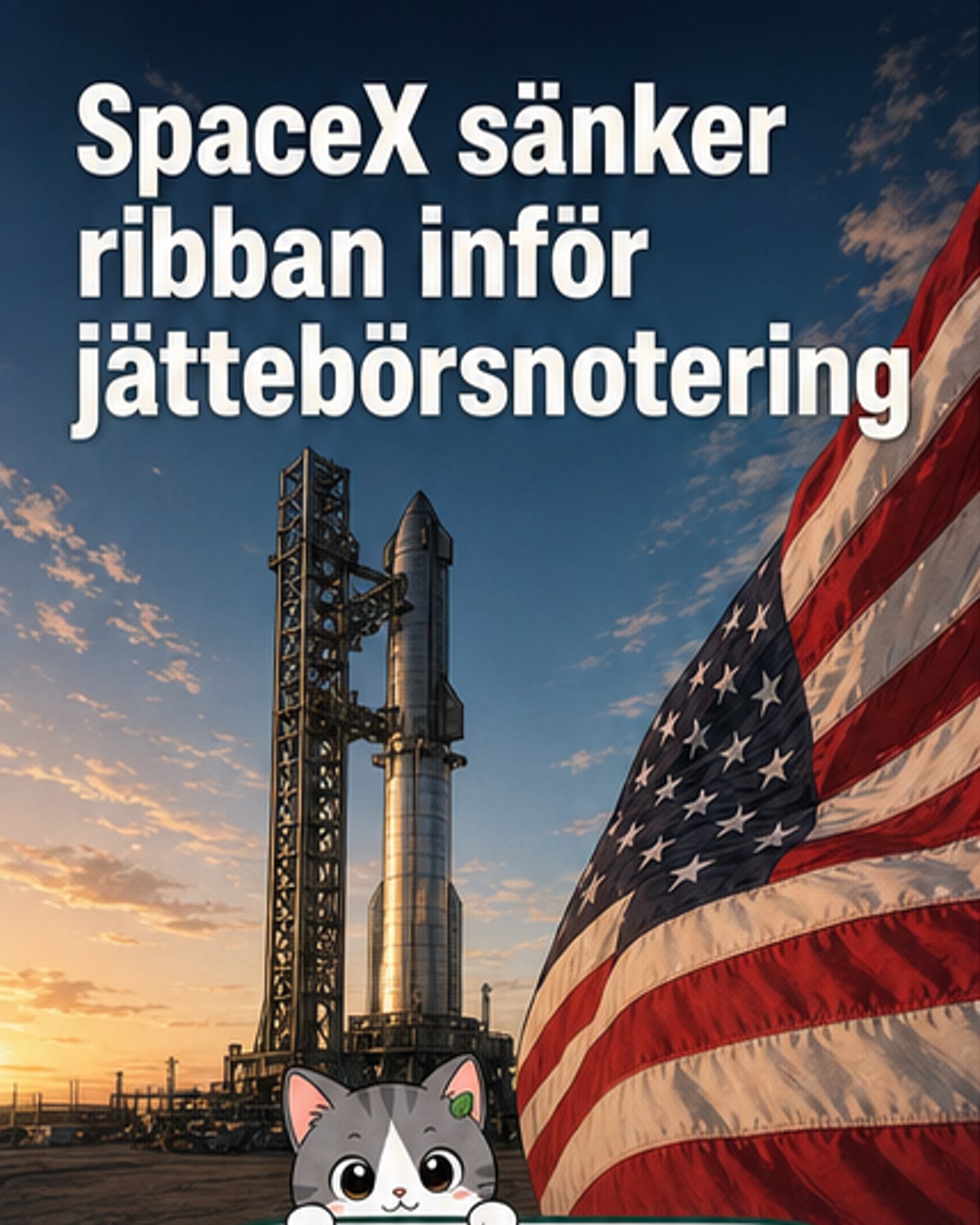 SpaceX sänker värdering inför börsstart