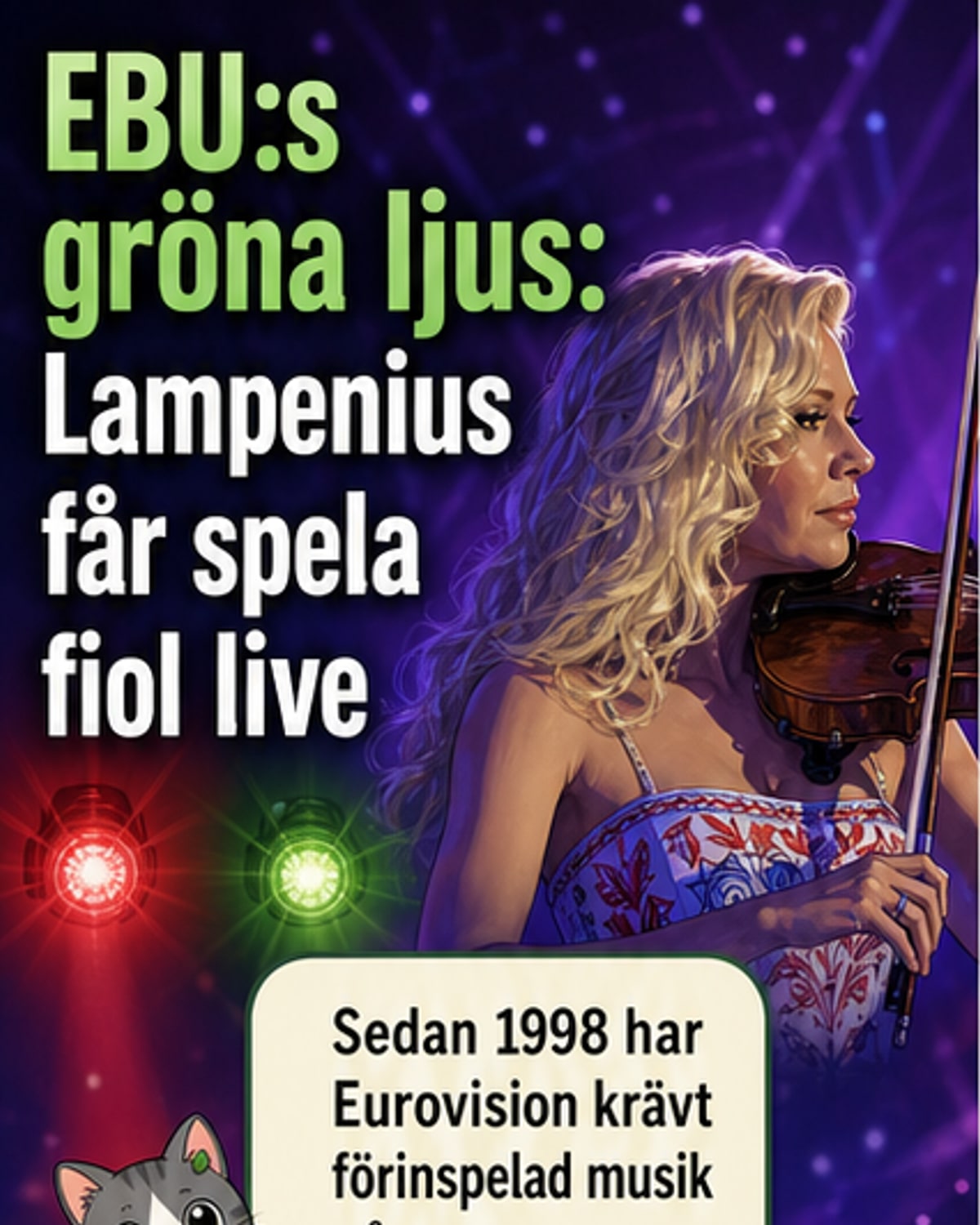Historiskt: Fiolen spelas live i Eurovision