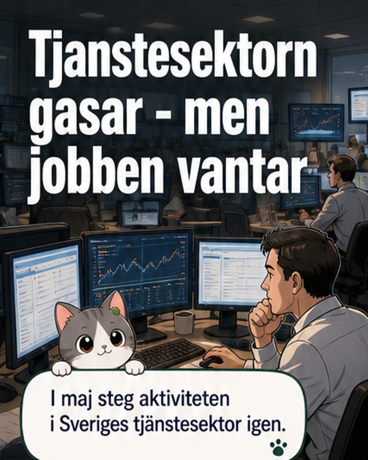 Tjänstesektorn ökar – men svagt