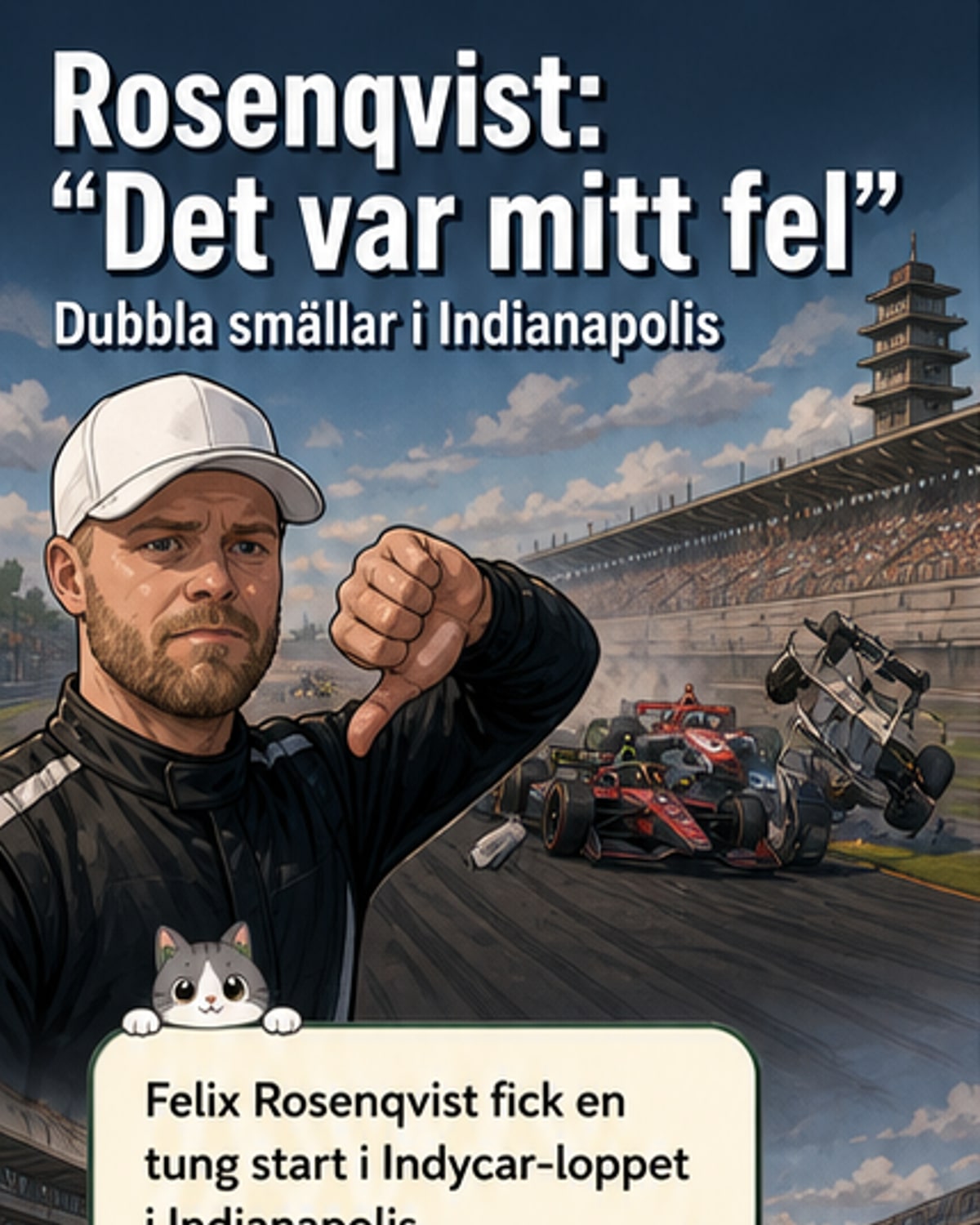 Rosenqvist kraschade två gånger i IndyCar