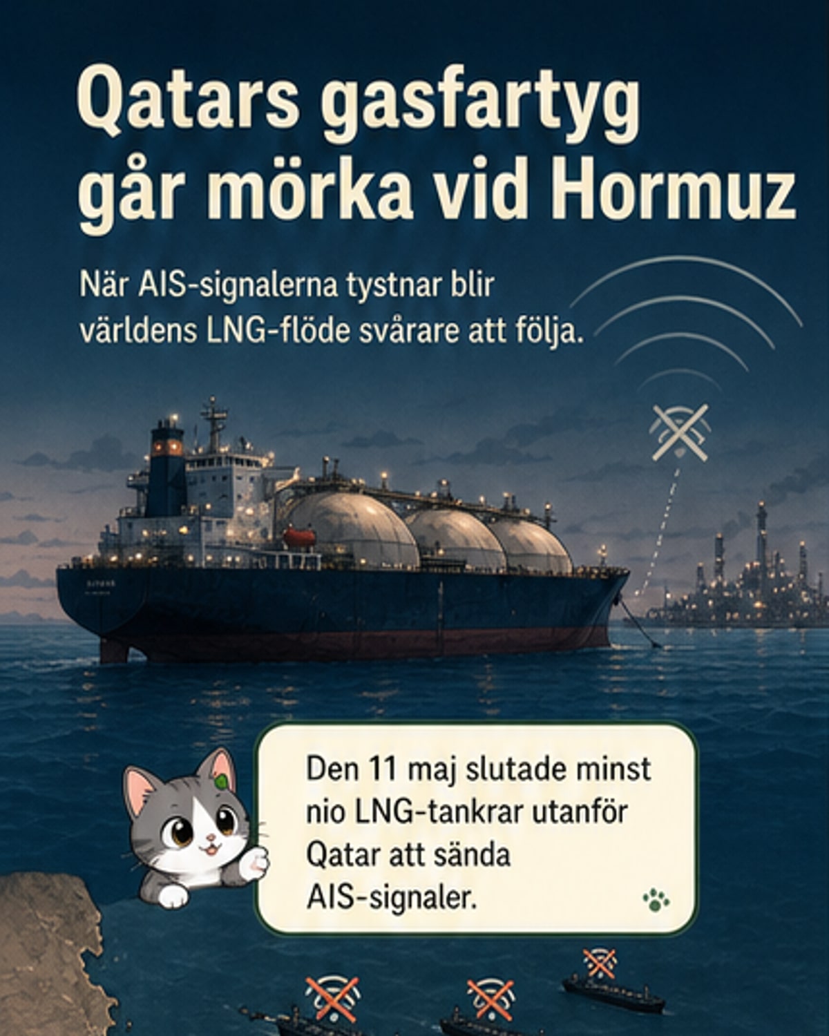 Qatar stänger av gasfartygssignaler
