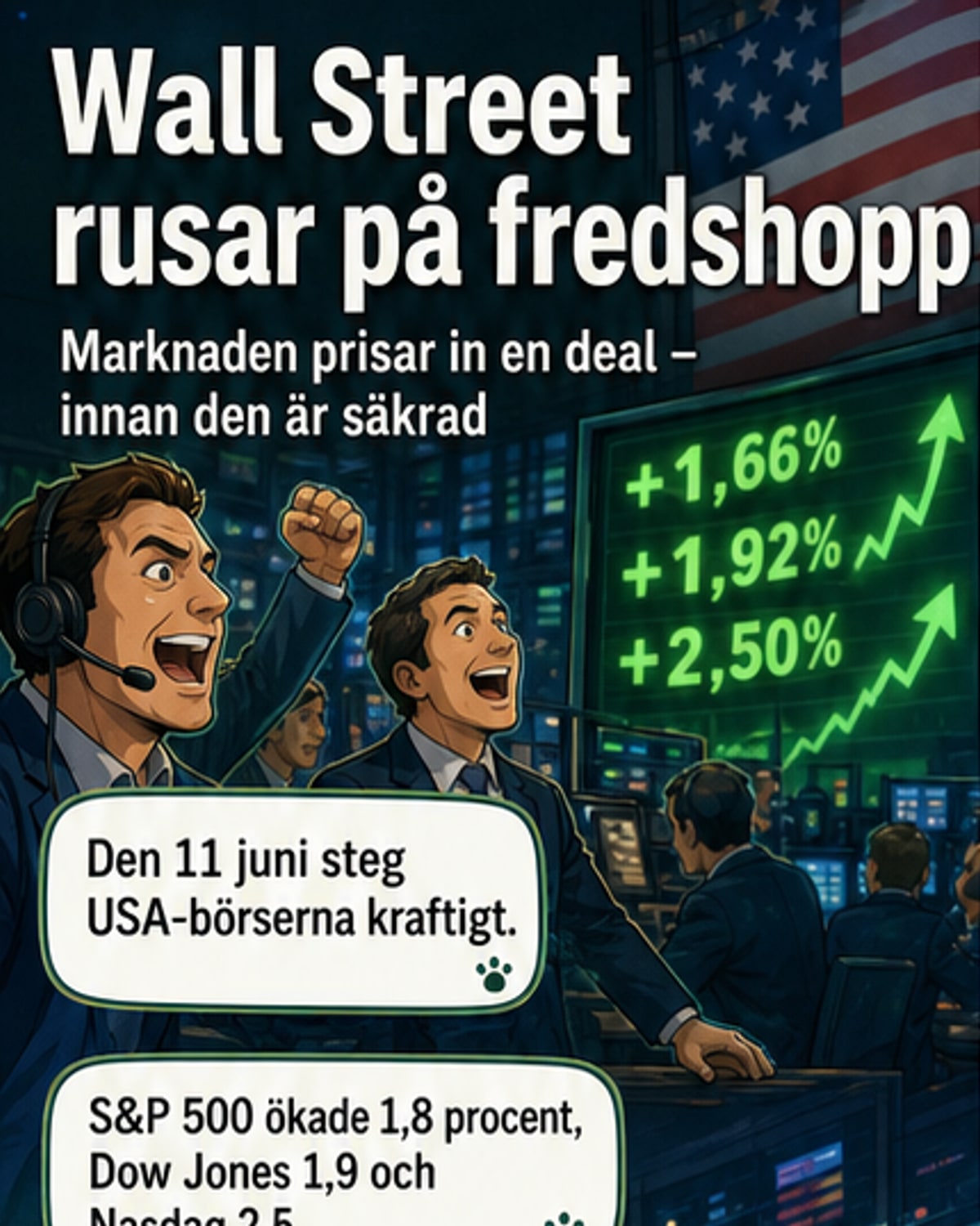 Börsen rusade – marknaden prisar in krigsslut