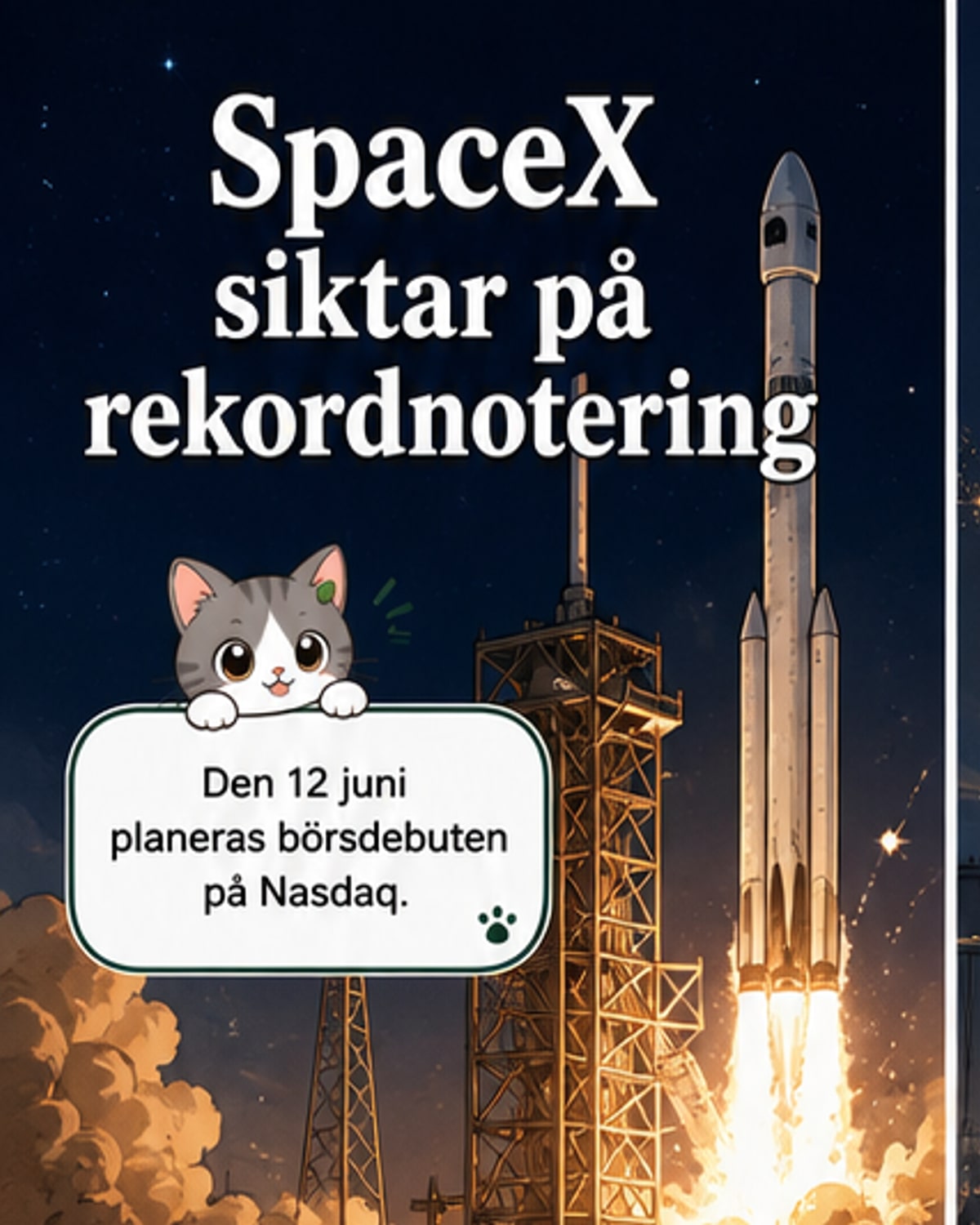 SpaceX börsintroduceras till 135 dollar