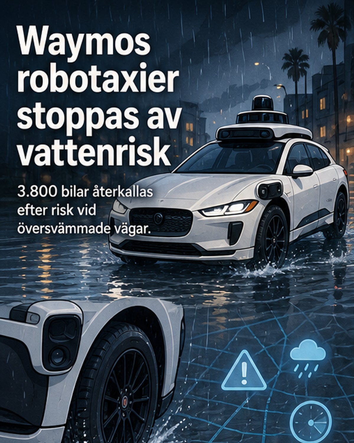Waymo återkallar 3 800 robotaxibilar
