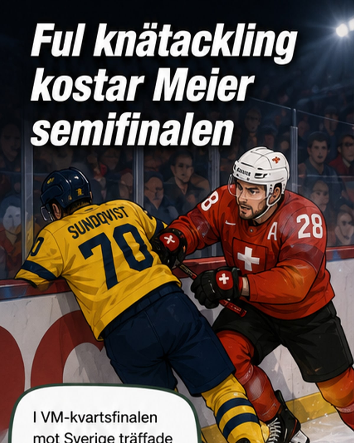 Schweizare stängs av efter knäattack