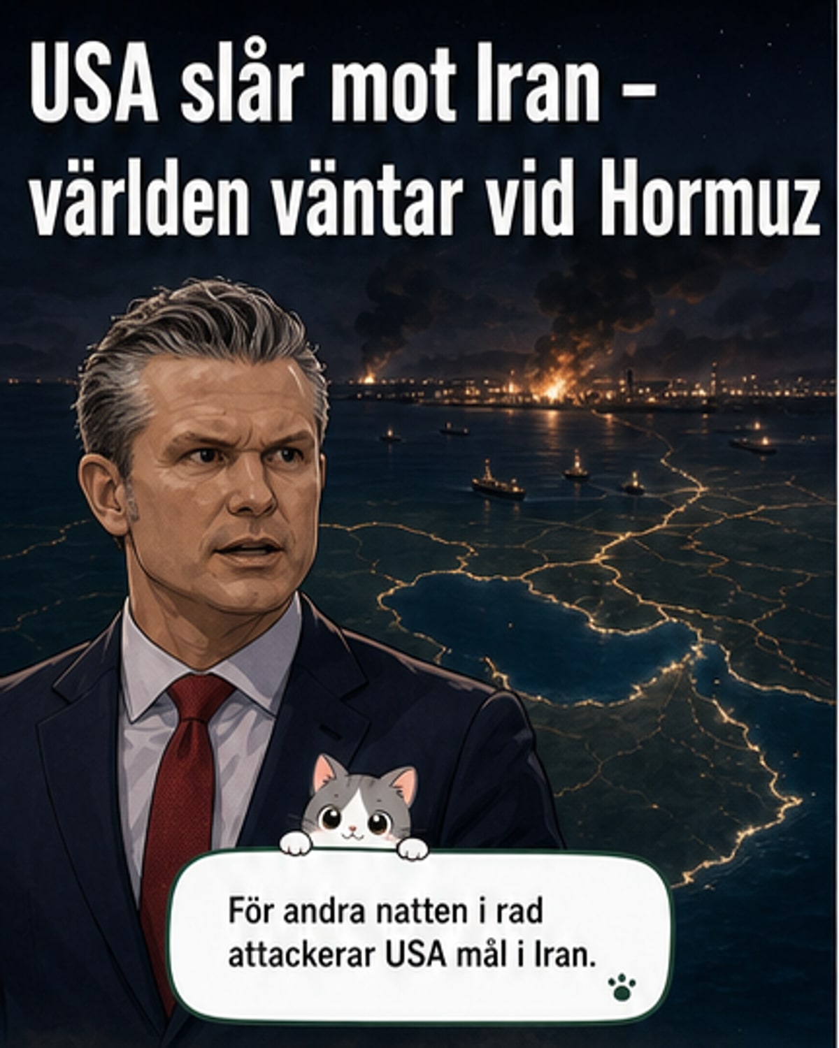 USA och Iran i nattliga anfall